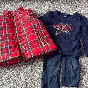 Tommy Hilfiger Red Plaid Vest and Navy Star Outfit